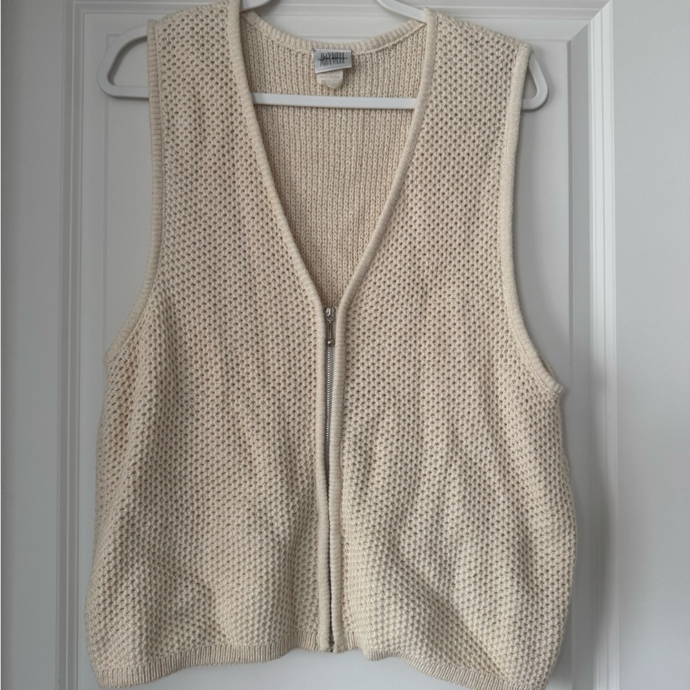 Madison Cream V-Neck Sweater Vest